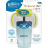 image:imageDr Browns Milestones Straw to 360 Convertible Toddler Training Cup Set with Interchangeable Silicone Straw and 360 Degree Cup Lids Blue Ocean 10 oz300 mL BPAFree 9m 2PackGreen Blue