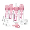 image:imageDr Browns Natural Flow AntiColic Options Narrow Breast to Bottle Pump amp Store Feeding Set with Slow Flow Nipples Baby Bottle Travel Caps and 100 Silicone HappyPaci OnePiece Pacifier BluePink  Breast to Bottle Feeding Set