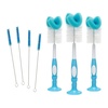 image:imageDr Browns Reusable Sponge Baby Bottle Cleaning Brush Set with Suction Cup Stand Scrubber and Nipple Cleaner Blue 3Pack3blue Bottle Brushes  4vent Brushes