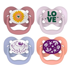 image:imageDr Browns Advantage GlowinTheDark Baby Pacifier Fully Symmetrical Soother with Soft Silicone Bulb Lavender LoveCoral Ocean 06m BPA Free 4 Pack48 Pack