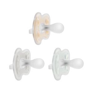 image:imageDr Browns Advantage OnePiece Silicone Baby Pacifier Fully Symmetrical Soother BlueLight BlueGray 06m BPA Free 3 Pack3 Pack  EcruGrayGreen