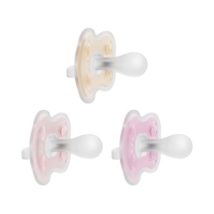 image:imageDr Browns Advantage OnePiece Silicone Baby Pacifier Fully Symmetrical Soother BlueLight BlueGray 06m BPA Free 3 Pack3 Pack  EcruLight PinkPink