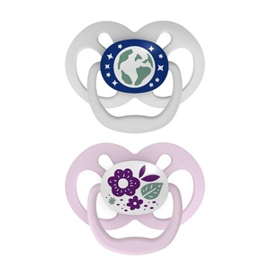 image:imageDr Browns Advantage Symmetrical Pacifier with Air Flow  Blue GlowinTheDark  2Pack  618m Pack of 22 Pack  GlowintheDark Purple Nature