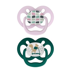 image:imageDr Browns Advantage Symmetrical Pacifier with Air Flow  Blue GlowinTheDark  2Pack  618m Pack of 22 Pack  Scooter Squirrel