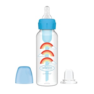 image:imageDr Browns AntiColic Options Narrow Sippy Bottle Starter Kit 8oz250mL with Level 3 MediumFast Flow Nipple and Soft 100 Silicone Sippy Spout Green BPA Free 6mBlue