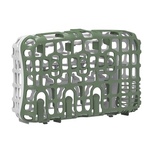image:imageDr Browns Dishwasher Basket for Small Baby Bottle Parts Pacifiers and Accessories Clean Store and Organize Newborn Essentials BPA Free Green