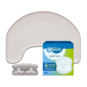 image:imageDr Browns Feeding Support Pillow with Cover Light Gray amp Breastfeeding Nipple Shields 24mm amp Disposable Breast Pads  60pk