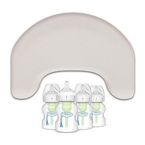 image:imageDr Browns Feeding Support Pillow with Cover Light Gray amp Natural Flow AntiColic Options WideNeck Baby Bottles 5 oz150 mL 4 Pack 0m