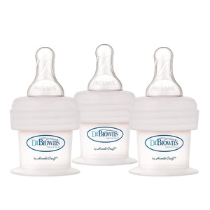 image:imageDr Browns First Feeder Bottle with Preemie Nipple  15cc  3pkFirst Feeder  Clear