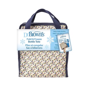 image:imageDr Browns Fold amp Freeze Bottle Tote Breastfeeding Essential Cooler Bag 6 Baby Bottles Milk Storage  Black1 Pack  Multicolor