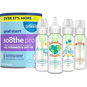 image:imageDr Browns Good Start Baby Formula Powder 306 Ounce amp Natural Flow AntiColic Options Narrow Baby Bottle Dream Adventure 8 oz250 mL with Level 1 Slow Flow Nipple 0m 4 Count
