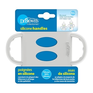 image:imageDr Browns Milestones 100 Silicone Baby Bottle Handles WideNeck Light Blue Green Gray 3 Pack 4mGray