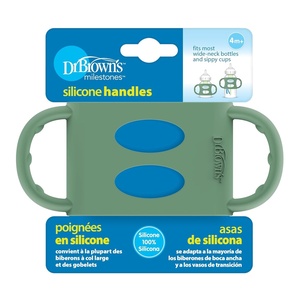 image:imageDr Browns Milestones 100 Silicone Baby Bottle Handles WideNeck Light Blue Green Gray 3 Pack 4mGreen
