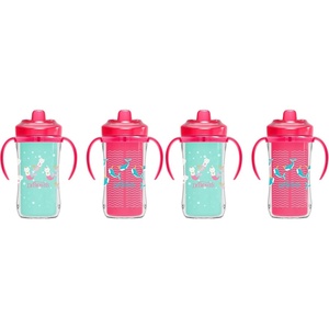 image:imageDr Browns Milestones Insulated Hard Spout Sippy Spill Proof Cup with Handles for Toddlers 2Pack Pink 10 oz300 mL BPA Free 12m4Pack  Mermaid Kittens  Narhual Luau