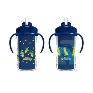image:imageDr Browns Milestones Insulated Sippy Cup with Straw and Handles SpillProof Tumbler with Lid 2Pack Blue 10 oz300 mL BPA Free 12m