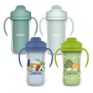 image:imageDr Browns Milestones Insulated Sippy Cup with Straw and Handles SpillProof Tumbler with Lid 2Pack Blue amp Green 10 oz300 mL BPA Free 12mGreenBlueGreenGreen
