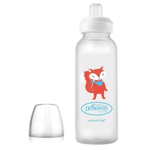 image:imageDr Browns Milestones Narrow Sippy Bottle 100 Silicone Soft Sippy Spout 8oz250mL 6m Lion1 Pack  Fox