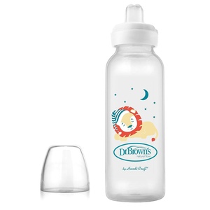 image:imageDr Browns Milestones Narrow Sippy Bottle 100 Silicone Soft Sippy Spout 8oz250mL 6m Lion1 Pack  Lion