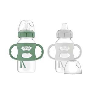 image:imageDr Browns Milestones WideNeck Sippy Spout Bottle with 100 Silicone Handles EasyGrip Handles with Soft Sippy Spout 9oz270mL LightPink amp Ecru 2Pack 6m2 Pack  Green  Gray