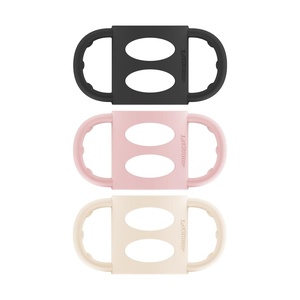 image:imageDr Browns Narrow Baby Bottle Handles 100 Silicone Easy Grip Removable Handles for Bottle to Sippy Cup Transition BlackEcruPink 3Pack 4mBlue  Gray  Green
