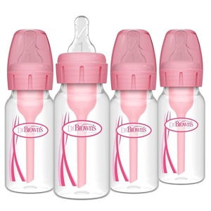 image:imageDr Browns Natural Flow AntiColic Options Narrow Baby Bottle Blue Nature 8 oz250 mL with Level 1 Slow Flow Nipples 0m 4 PackPink  4 oz  4 Pack