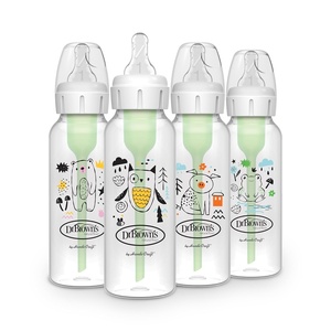 image:imageDr Browns Natural Flow AntiColic Options Narrow Baby Bottle Frog and Pig 8 oz250 mL with Level 1 Slow Flow Nipple BPAFree 0m 2Pack4Pack  Bear  Owl  Pig   Frog