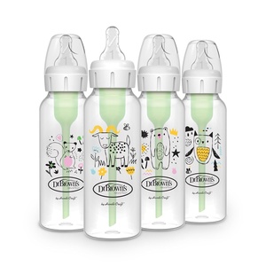 image:imageDr Browns Natural Flow AntiColic Options Narrow Baby Bottle Frog and Pig 8 oz250 mL with Level 1 Slow Flow Nipple BPAFree 0m 2Pack4Pack  Squirrel  Goat  Bear   Owl