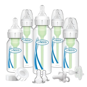 image:imageDr Browns Natural Flow AntiColic Options Narrow Baby Bottle Gift Set with Advantage Pacifier amp Bottle Travel Caps 0m15 Piece  Baby Bottle Gift Set