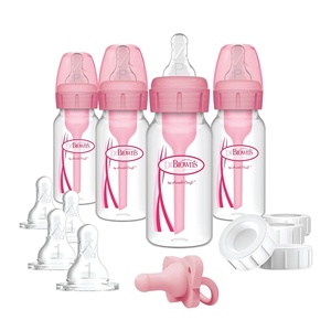image:imageDr Browns Natural Flow AntiColic Options Narrow Breast to Bottle Pump amp Store Feeding Set with Slow Flow Nipples Baby Bottle Travel Caps and 100 Silicone HappyPaci OnePiece Pacifier BluePink  Breast to Bottle Feeding Set
