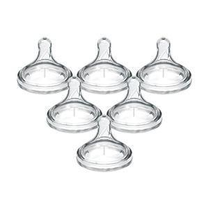 image:imageDr Browns Natural Flow Level T WideNeck Baby Bottle Nipple Slower Flow Rate for Infants 100 Silicone Bottle Nipple BPA Free 0m 6Pack