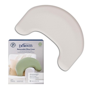 image:imageDr Browns Nursing Pillow with Washable Cover Breastfeeding Lap Support Pillow Premium Memory Foam Firm and Responsive LightGray  Green CoverLightgray  Storm Green
