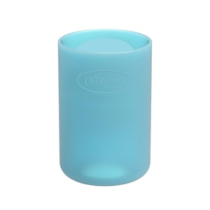 image:imageDr Browns Options Narrow Glass Bottle Sleeve 100 Silicone Blue BPAFree 8 oz 1PackBlue