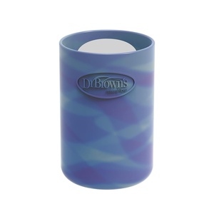 image:imageDr Browns Options Narrow Glass Bottle Sleeve 100 Silicone Blue BPAFree 8 oz 1PackGlowintheDark Navy