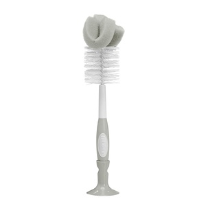 image:imageDr Browns Reusable Sponge Baby Bottle Cleaning Brush Set with Suction Cup Stand Scrubber and Nipple Cleaner Blue 3PackGray Bottle Brush