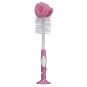 image:imageDr Browns Reusable Sponge Baby Bottle Cleaning Brush Set with Suction Cup Stand Scrubber and Nipple Cleaner Blue 3PackPink Bottle Brush