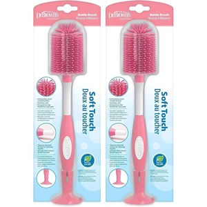 image:imageDr Browns Soft Touch No Scratch Baby Bottle Cleaning Brush Nipple Cleaner with Stand and Storage Clip BPA Free Blue 1Pack2 Pack