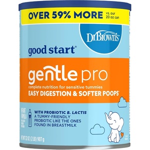 image:imageGood Start  Dr Browns Gentle Pro Baby Formula Powder for Sensitive Tummies Easy Digestion amp Softer Poops Formula with Probiotics DHA Allergen Lactose Milk SoyTree NutsNonGMO32 OZ 1 Pack