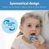 image:imageDr Browns Advantage OnePiece Silicone Baby Pacifier Fully Symmetrical Soother BlueGrayLightBlue 06M BPAFree 4Pack