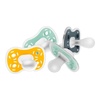 image:imageDr Browns Advantage OnePiece Silicone Baby Pacifier Fully Symmetrical Soother DarkBlueGreenYellow 618M BPAFree 4Pack