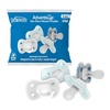 image:imageDr Browns Advantage OnePiece Silicone Baby Pacifier Fully Symmetrical Soother BlueGrayLightBlue 06M BPAFree 4Pack