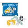 image:imageDr Browns Advantage OnePiece Silicone Baby Pacifier Fully Symmetrical Soother DarkBlueGreenYellow 618M BPAFree 4Pack