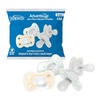image:imageDr Browns Advantage OnePiece Silicone Baby Pacifier Fully Symmetrical Soother EcruGrayGreen 06M BPAFree 4Pack