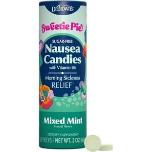 image:imageDr Browns Sweetie Pie Nausea Candies SugarFree Pregnancy Morning Sickness Relief with B6 Dietary Supplement 60 pcs 2 oz Ginger PeachMixed Mint
