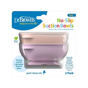 image:imageDr Browns NoSlip Suction Bowls Baby and Toddler 4m 2Pack PinkLilac  Dr Browns Designed to Nourish NoSlip Suction Bowls for Babies and Toddlers Quick Release Tab BPAFree 4m 2PackLilac and Pink