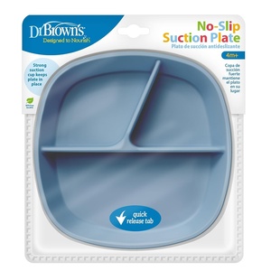 image:imageDr Browns NoSlip Suction Plate for Baby and Toddler 4m 1Pack Blue  Dr Browns Designed to Nourish NoSlip Suction Plate for Babies and Toddlers 3 Divided Sections BPAFree 4m 1Pack