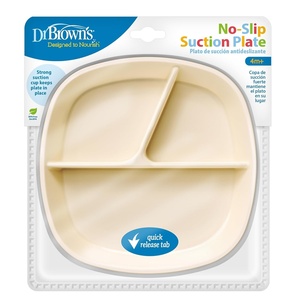 image:imageDr Browns NoSlip Suction Plate for Baby and Toddler 4m 1Pack Ecru  Dr Browns Designed to Nourish NoSlip Suction Plate for Babies and Toddlers 3 Divided Sections BPAFree 4m 1Pack