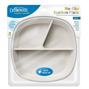 image:imageDr Browns NoSlip Suction Plate for Baby and Toddler 4m 1Pack Gray  Dr Browns Designed to Nourish NoSlip Suction Plate for Babies and Toddlers 3 Divided Sections BPAFree 4m 1Pack
