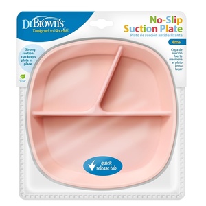 image:imageDr Browns NoSlip Suction Plate for Baby and Toddler 4m 1Pack Pink  Dr Browns Designed to Nourish NoSlip Suction Plate for Babies and Toddlers 3 Divided Sections BPAFree 4m 1Pack