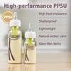 image:imageDr Browns AntiColic Options Narrow PPSU Baby Bottle with Level 1 Slow Flow Nipples Durable and Lightweight BPA Free 4 oz120 ml 2PackAmber