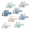 image:imageDr Browns HappyPaci 100 Silicone Baby Pacifier GrayGreenEcruLightBlueBlueWhite 06m BPAFree 8Pack
